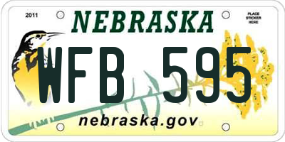 NE license plate WFB595