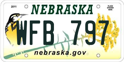 NE license plate WFB797