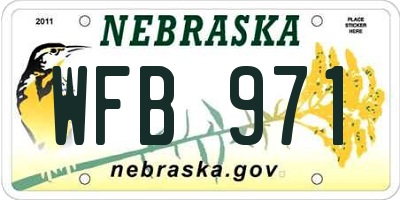 NE license plate WFB971