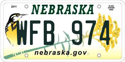 NE license plate WFB974