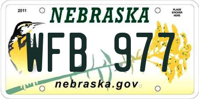 NE license plate WFB977