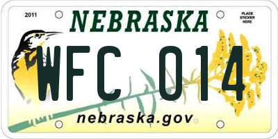NE license plate WFC014
