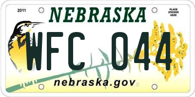 NE license plate WFC044