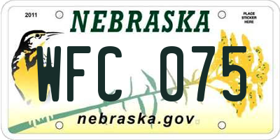NE license plate WFC075