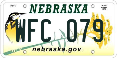 NE license plate WFC079