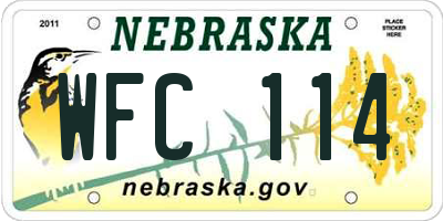 NE license plate WFC114