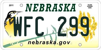 NE license plate WFC299
