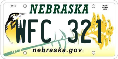 NE license plate WFC321