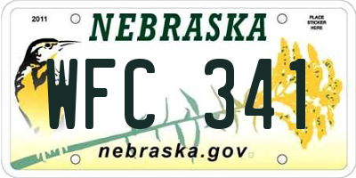 NE license plate WFC341