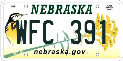 NE license plate WFC391