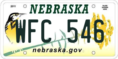 NE license plate WFC546