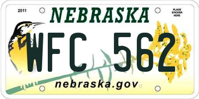 NE license plate WFC562