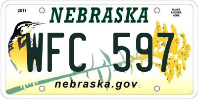 NE license plate WFC597