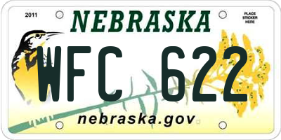 NE license plate WFC622
