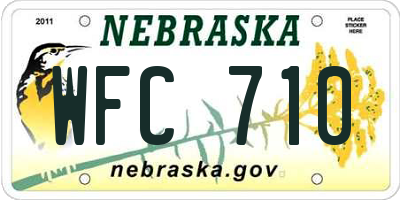 NE license plate WFC710