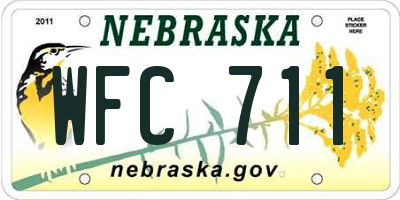 NE license plate WFC711
