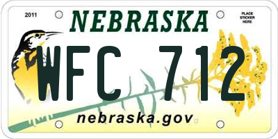 NE license plate WFC712