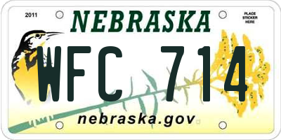 NE license plate WFC714
