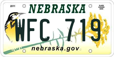 NE license plate WFC719