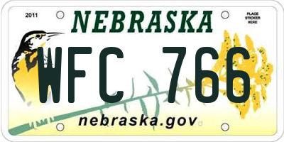 NE license plate WFC766
