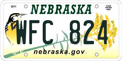 NE license plate WFC824