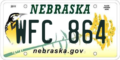 NE license plate WFC864