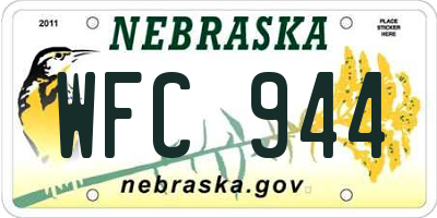 NE license plate WFC944