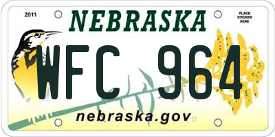 NE license plate WFC964