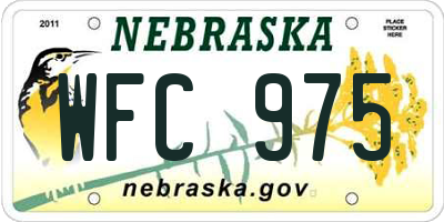 NE license plate WFC975