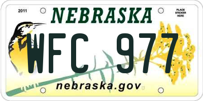 NE license plate WFC977