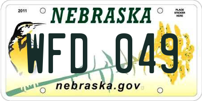 NE license plate WFD049