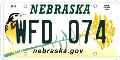 NE license plate WFD074
