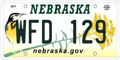 NE license plate WFD129