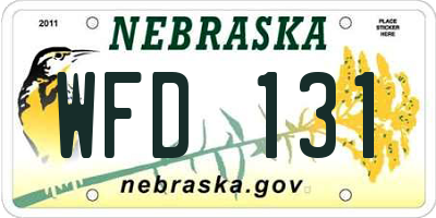 NE license plate WFD131