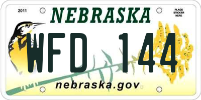 NE license plate WFD144