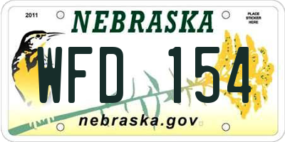 NE license plate WFD154