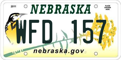 NE license plate WFD157