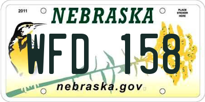 NE license plate WFD158
