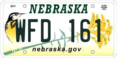 NE license plate WFD161