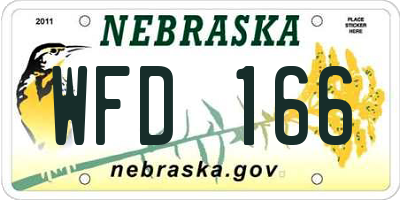 NE license plate WFD166
