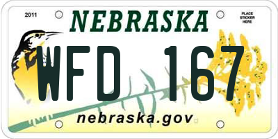 NE license plate WFD167