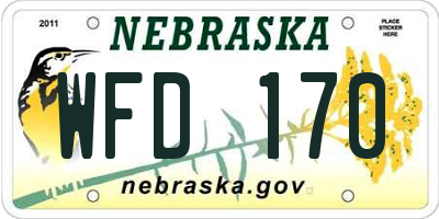 NE license plate WFD170