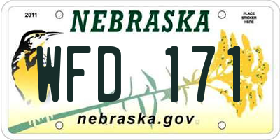NE license plate WFD171
