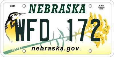 NE license plate WFD172