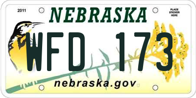 NE license plate WFD173