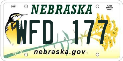 NE license plate WFD177