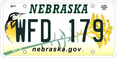 NE license plate WFD179