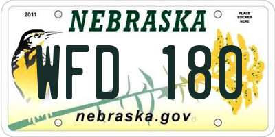 NE license plate WFD180