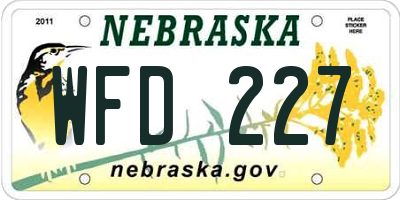 NE license plate WFD227