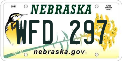 NE license plate WFD297